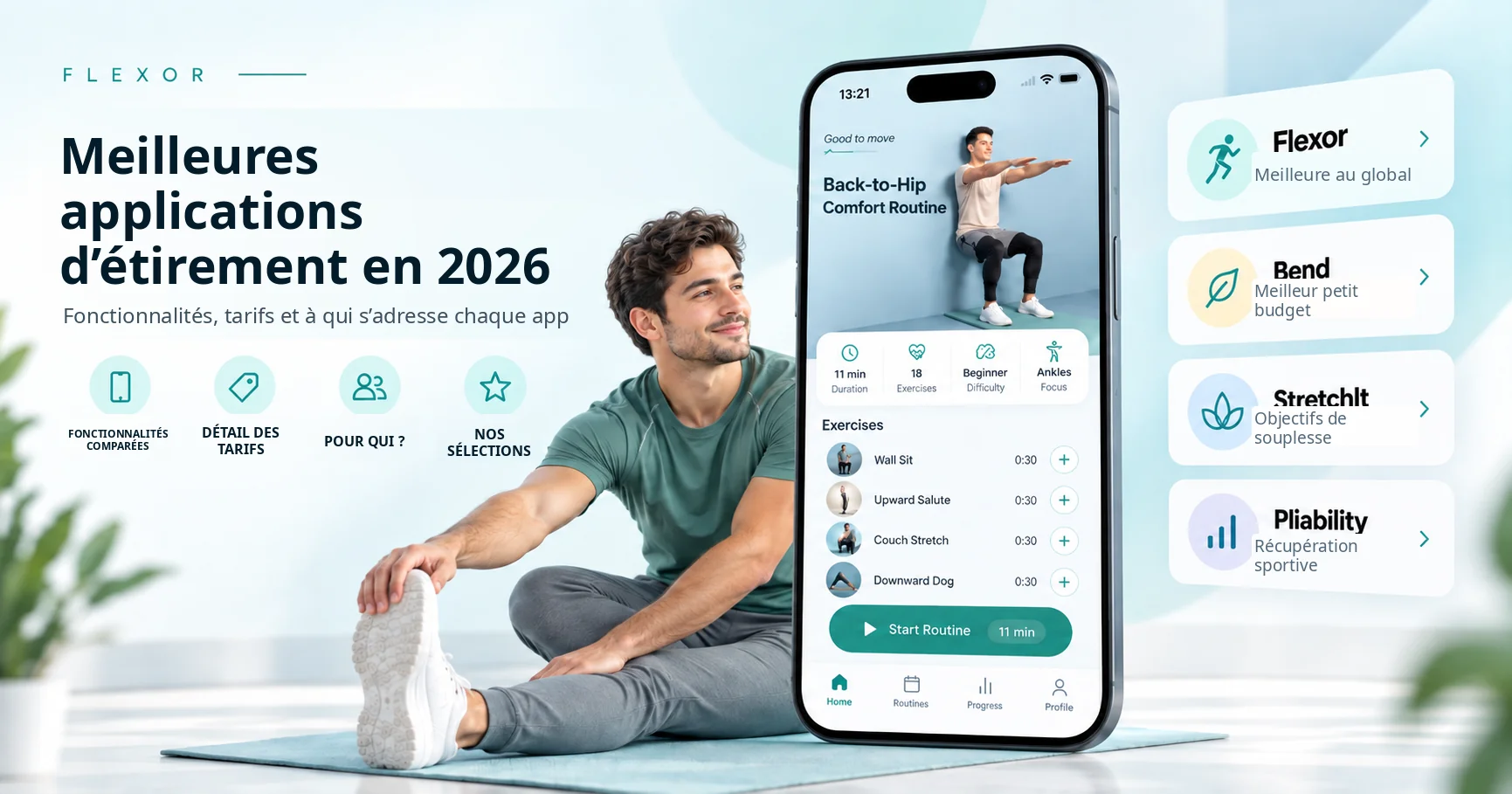 Meilleures applications d’étirement en 2026. Fonctionnalités, tarifs et à qui s’adresse chaque app