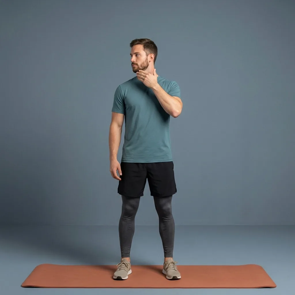 Seated neck rotation stretch