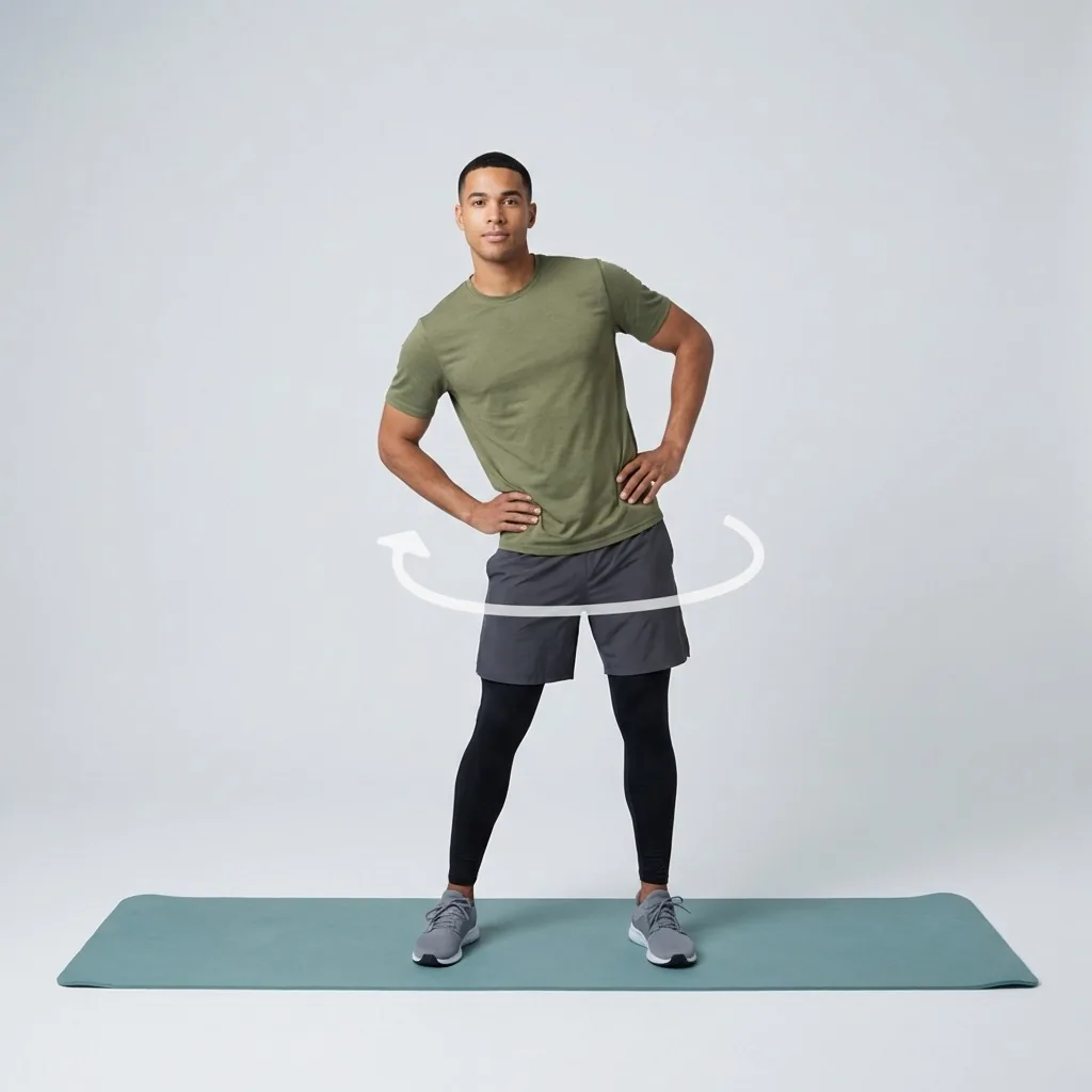 Controlled hip circles mobility drill