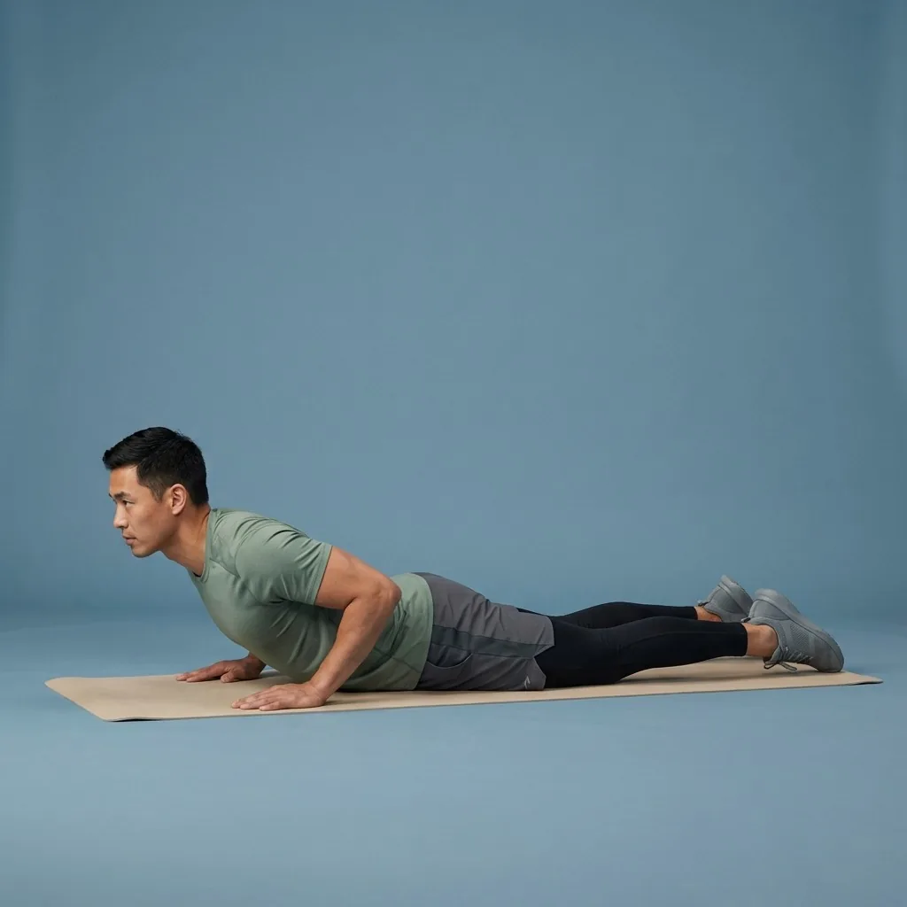 Baby cobra back extension on the mat