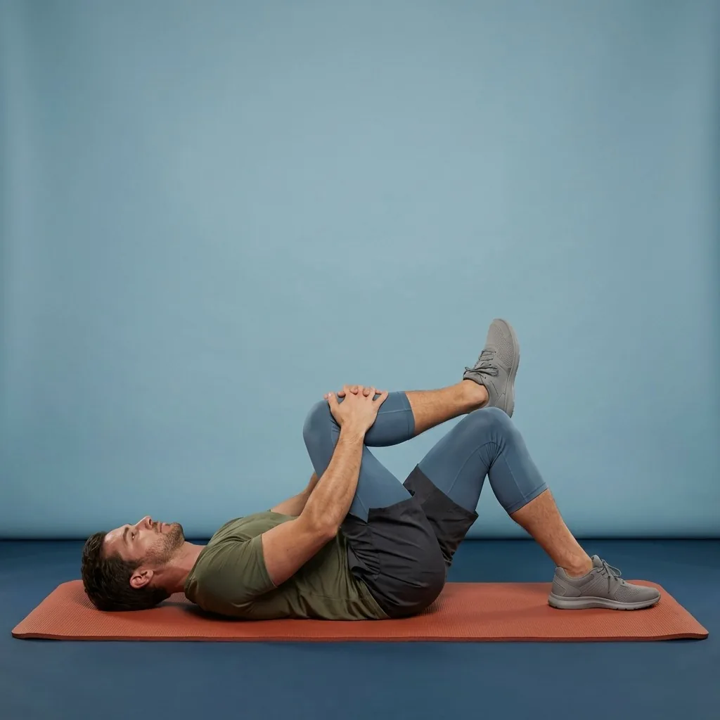 Figure-four stretch for hip comfort