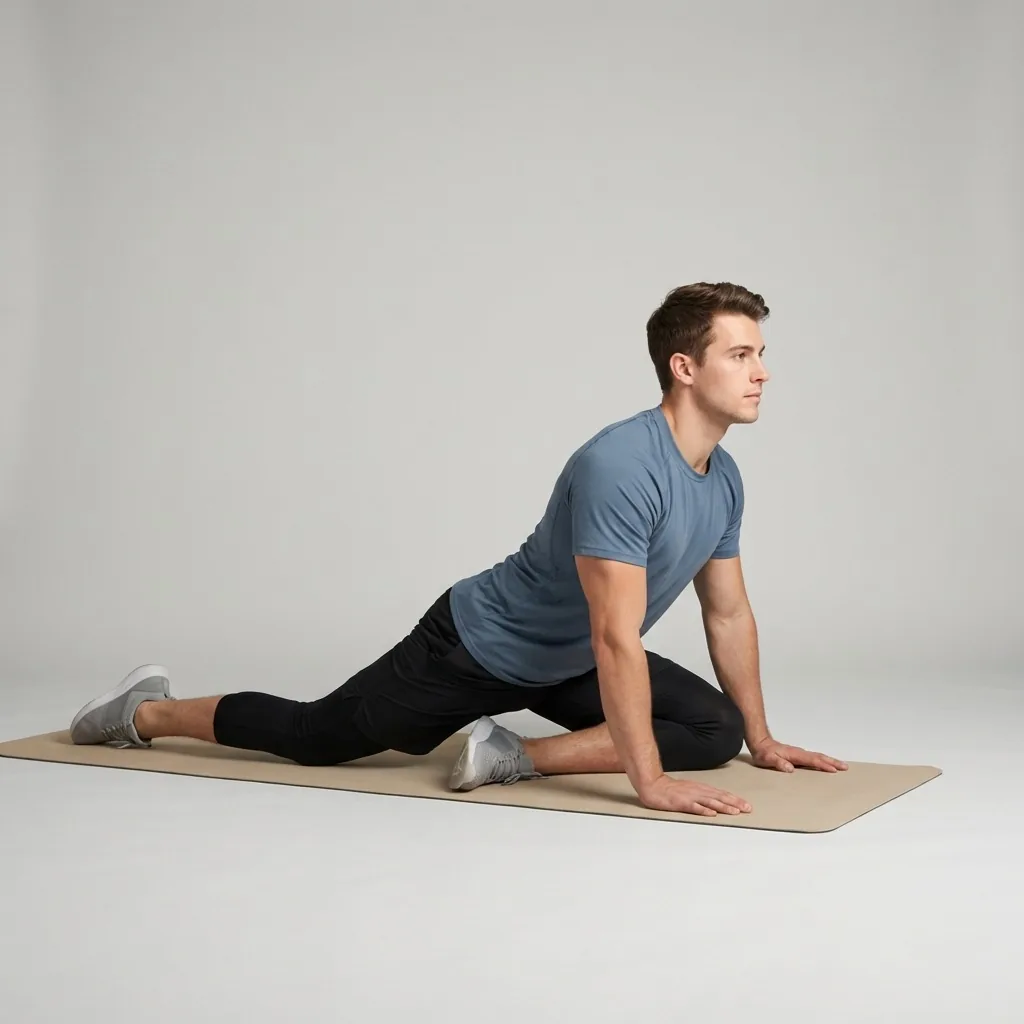 Pigeon stretch opening the hips
