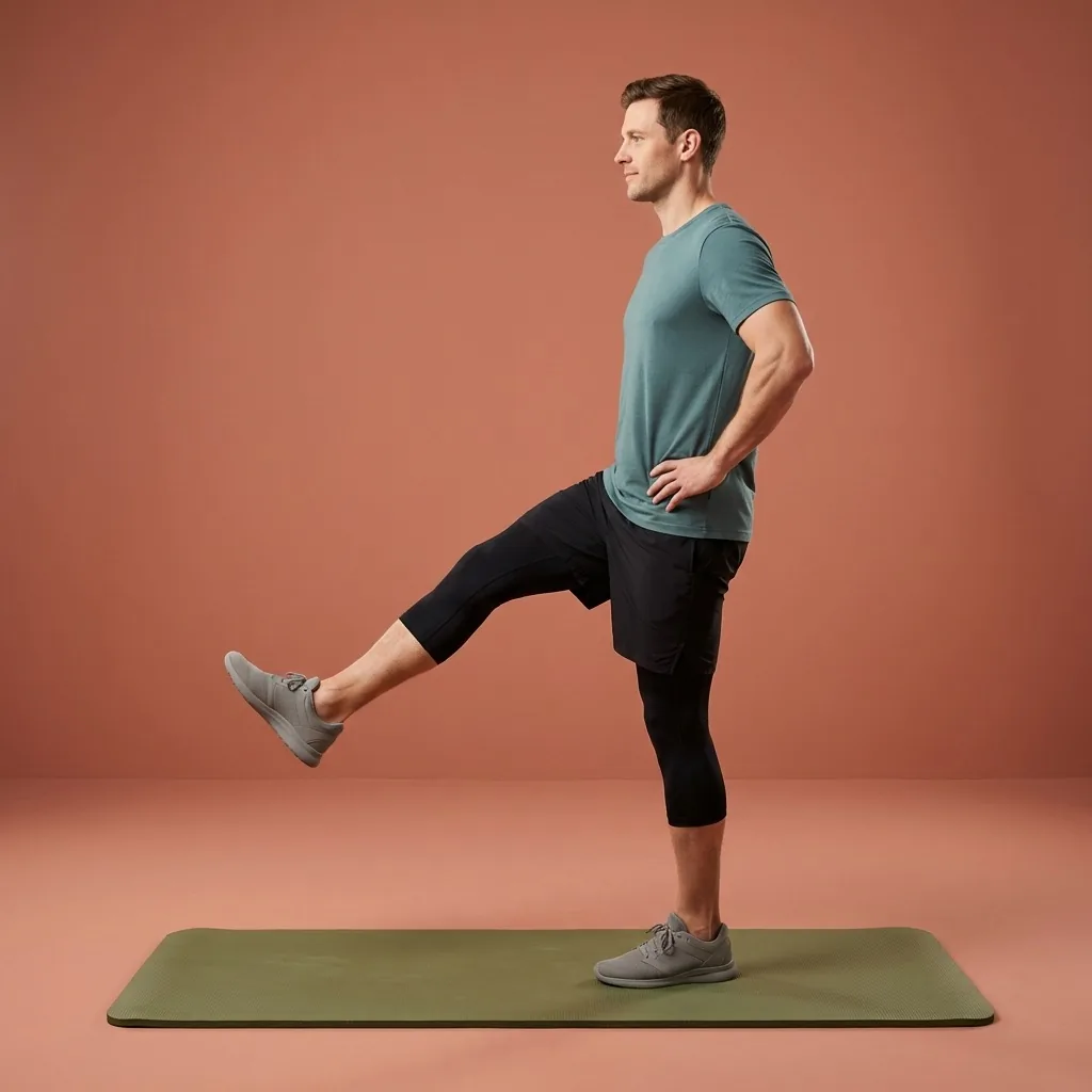 Standing leg swings warm-up